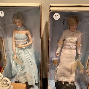 Elegant Blue and White Collectible Dolls